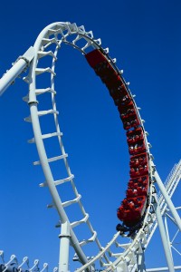 Roller Coaster Making a Loop
