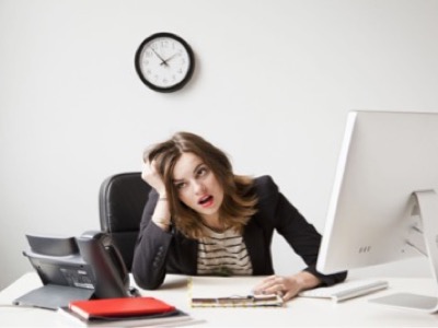 Stressed woman in work