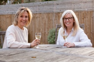 Women drinking wine