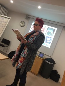 Sue Black reading an extract from her Saving Bletchley Park