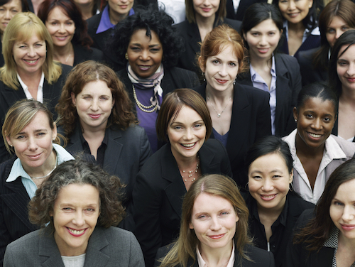 group of diverse women looking at camera
