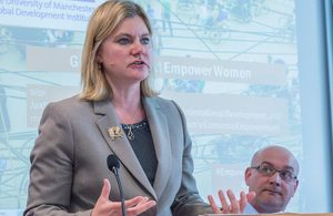 Justine Greening speaking in Manchester