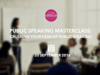Public speaking masterclass event
