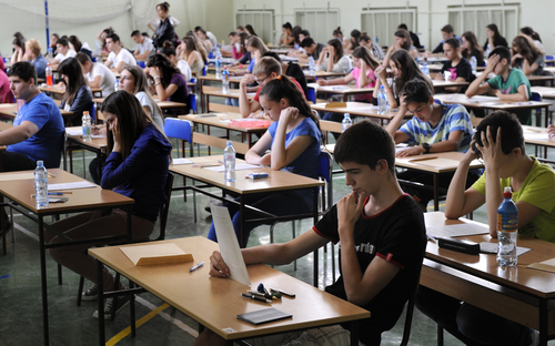 students taking their exams 