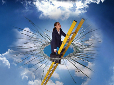 Woman smashing the glass ceiling-thumbnail